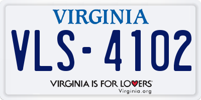 VA license plate VLS4102