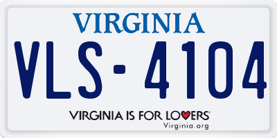 VA license plate VLS4104