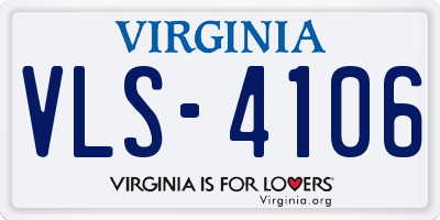 VA license plate VLS4106