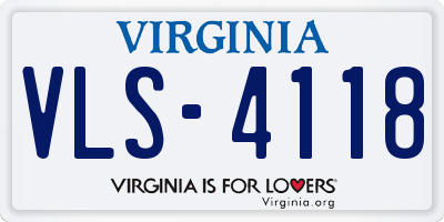 VA license plate VLS4118