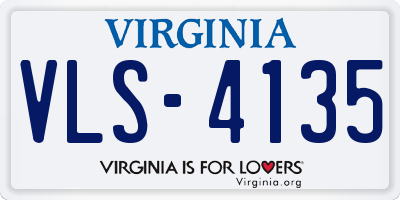 VA license plate VLS4135
