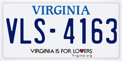 VA license plate VLS4163