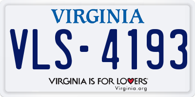 VA license plate VLS4193