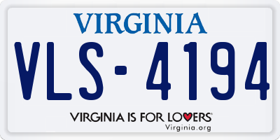 VA license plate VLS4194