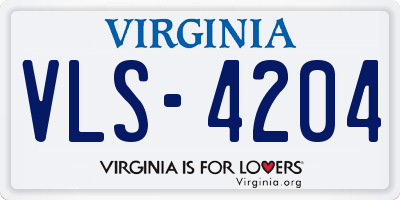 VA license plate VLS4204
