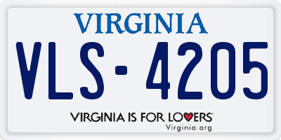 VA license plate VLS4205