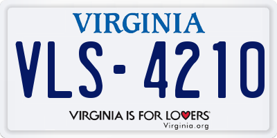 VA license plate VLS4210