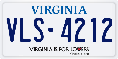VA license plate VLS4212