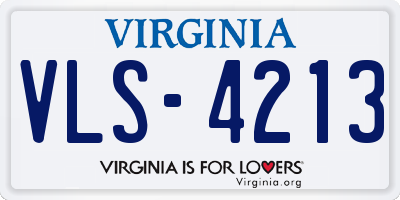 VA license plate VLS4213
