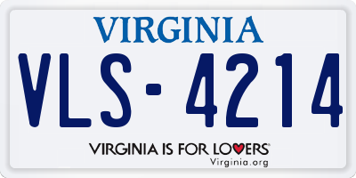 VA license plate VLS4214