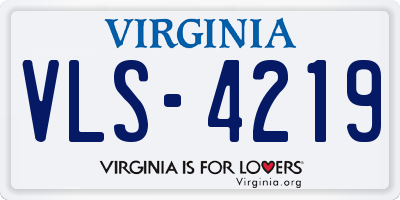 VA license plate VLS4219