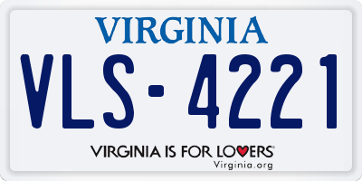 VA license plate VLS4221