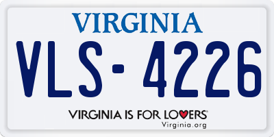 VA license plate VLS4226