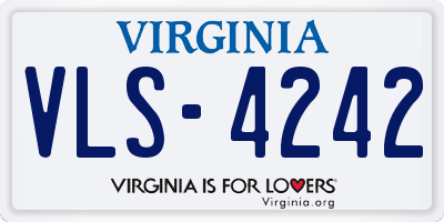 VA license plate VLS4242