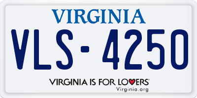 VA license plate VLS4250