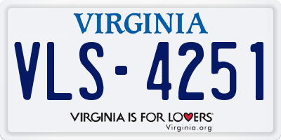 VA license plate VLS4251