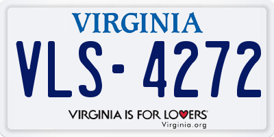 VA license plate VLS4272