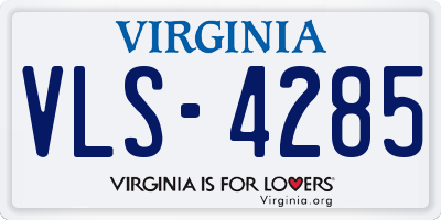 VA license plate VLS4285