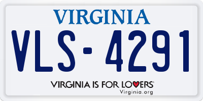 VA license plate VLS4291