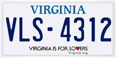 VA license plate VLS4312