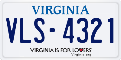 VA license plate VLS4321