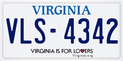 VA license plate VLS4342