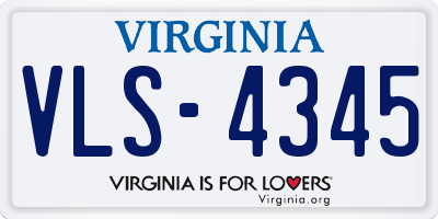 VA license plate VLS4345