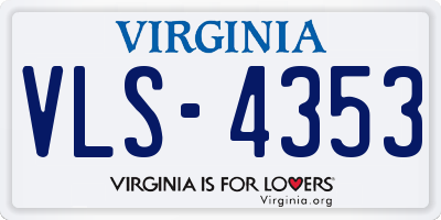 VA license plate VLS4353