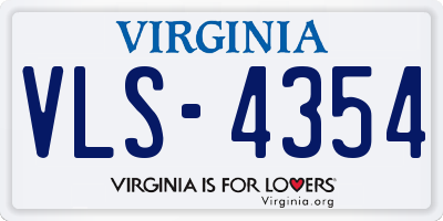 VA license plate VLS4354