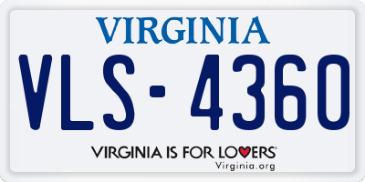 VA license plate VLS4360