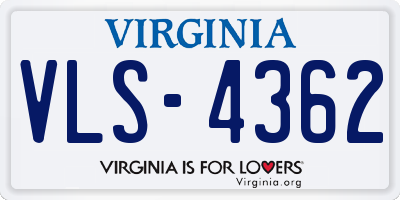 VA license plate VLS4362