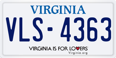 VA license plate VLS4363