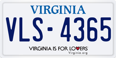 VA license plate VLS4365