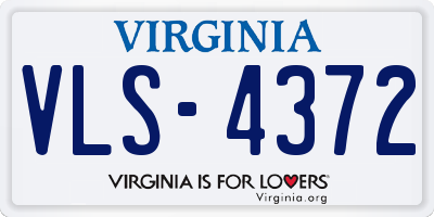 VA license plate VLS4372