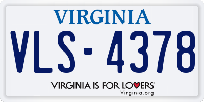 VA license plate VLS4378