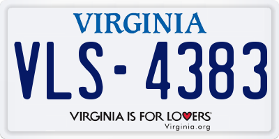 VA license plate VLS4383