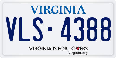 VA license plate VLS4388