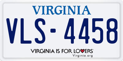 VA license plate VLS4458