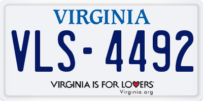 VA license plate VLS4492