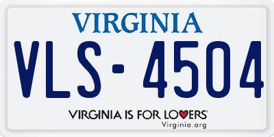 VA license plate VLS4504