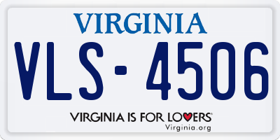 VA license plate VLS4506