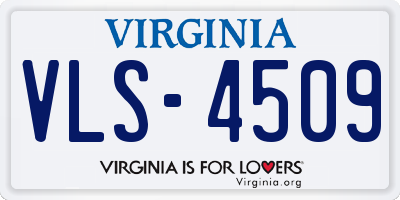 VA license plate VLS4509