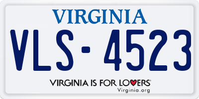 VA license plate VLS4523