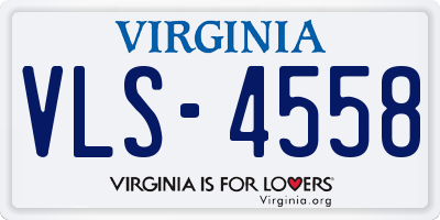 VA license plate VLS4558