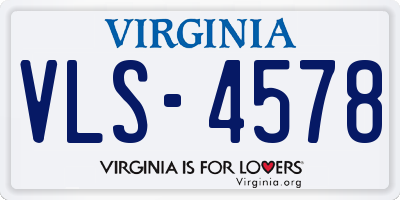 VA license plate VLS4578