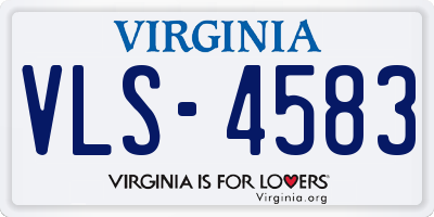 VA license plate VLS4583