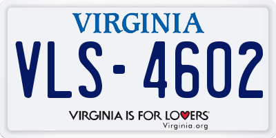 VA license plate VLS4602