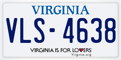 VA license plate VLS4638