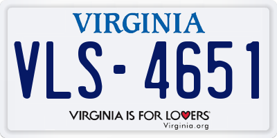 VA license plate VLS4651