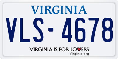 VA license plate VLS4678